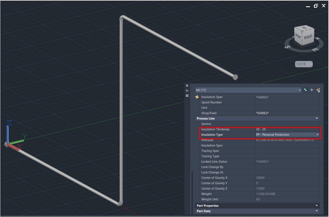 How to display pipe insulation on orthographic drawings in AutoCAD