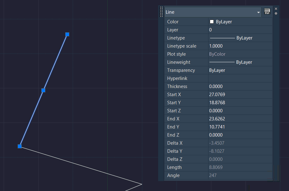Quick Properties palette is displayed partially when accessing AutoCAD
