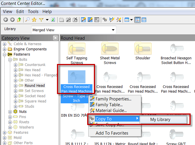 Autodesk Inventor Edit Part number & Description in Content Center Library