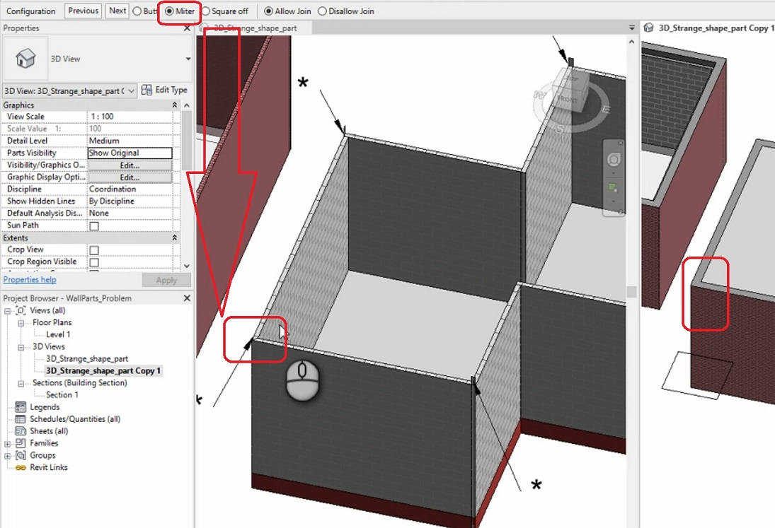 Strange shapes of wall parts in Revit Revit 2020 Autodesk Knowledge