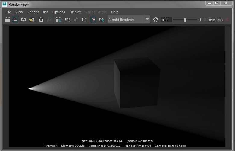 Arnold Volume Light Effect not showing in rendered .TIF file Maya
