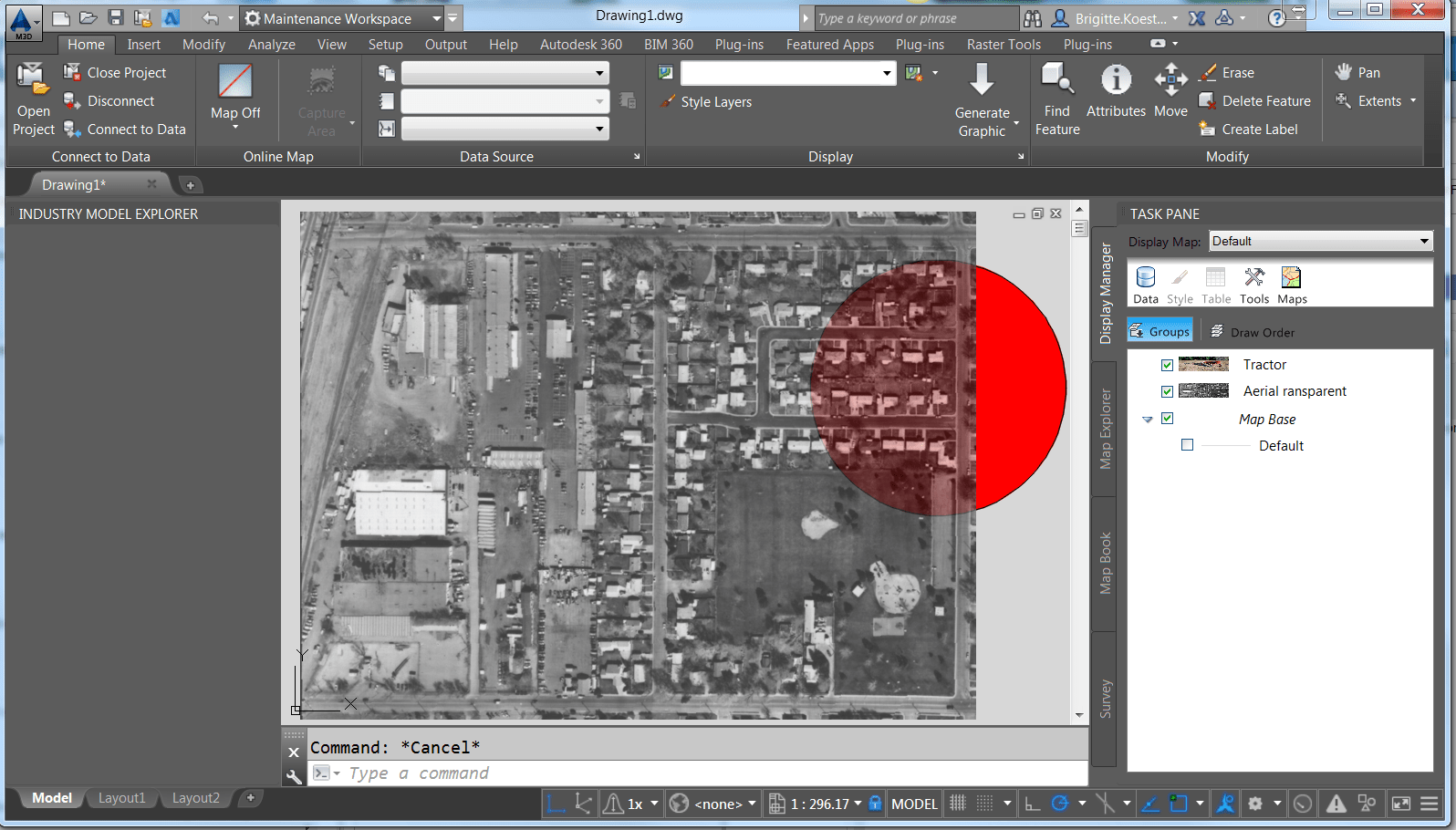 How to apply transparency to an arial image in AutoCAD Map 3D and Civil