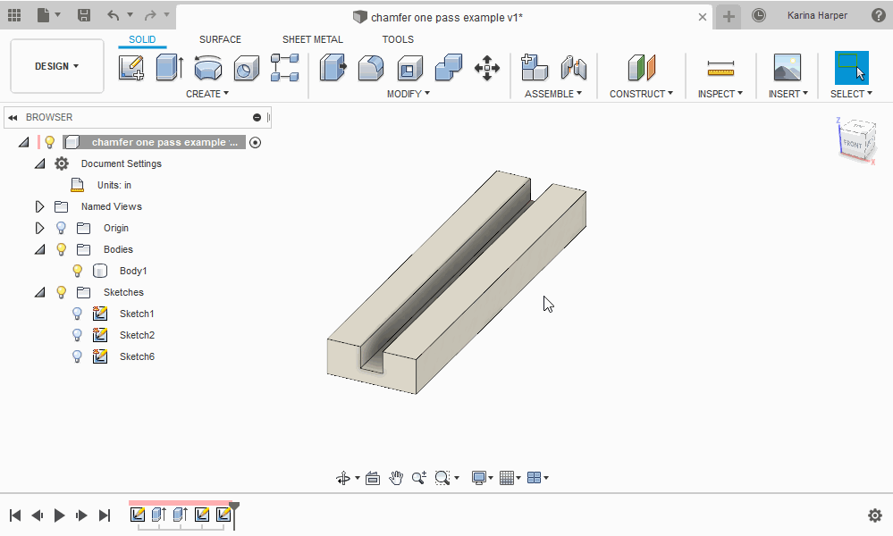 How to chamfer two edges in one pass in Fusion 360 Manufacture, Inventor CAM, and HSMWorks