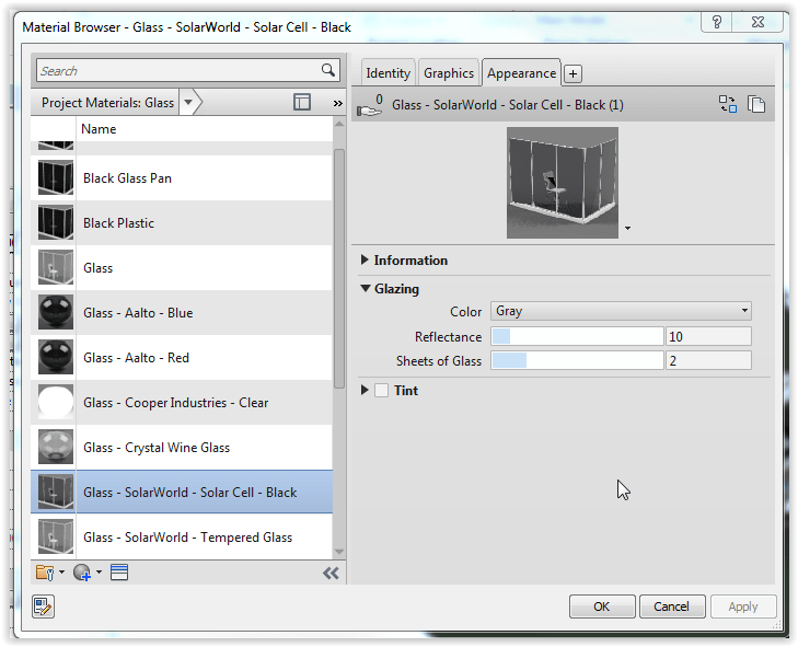 Revit Live window glass is so transparent it's not visible