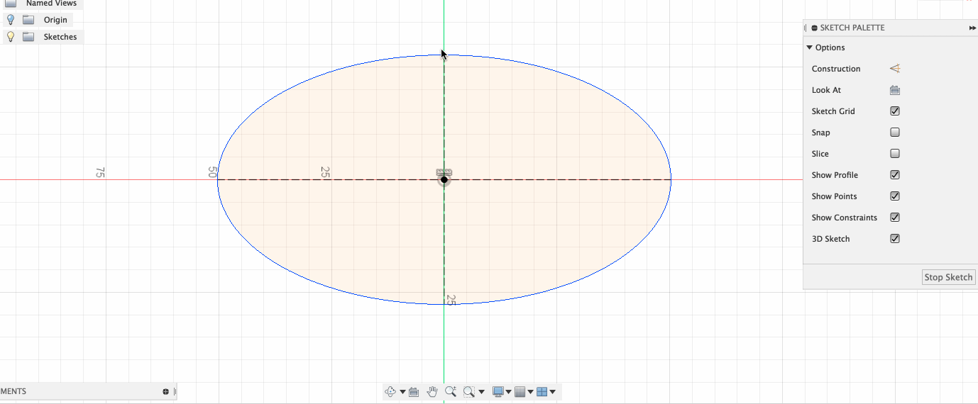 Problems offsetting sketched ellipses in Fusion 360