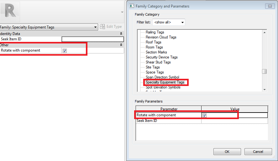 Specialty Equipment tag with Rotate with component enabled does not