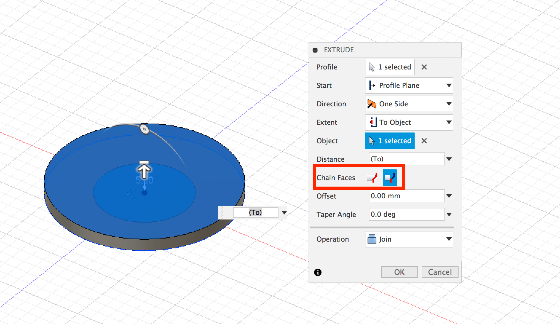 Error "Tool Body Creation Failed" when extruding "To Object" in Fusion 360