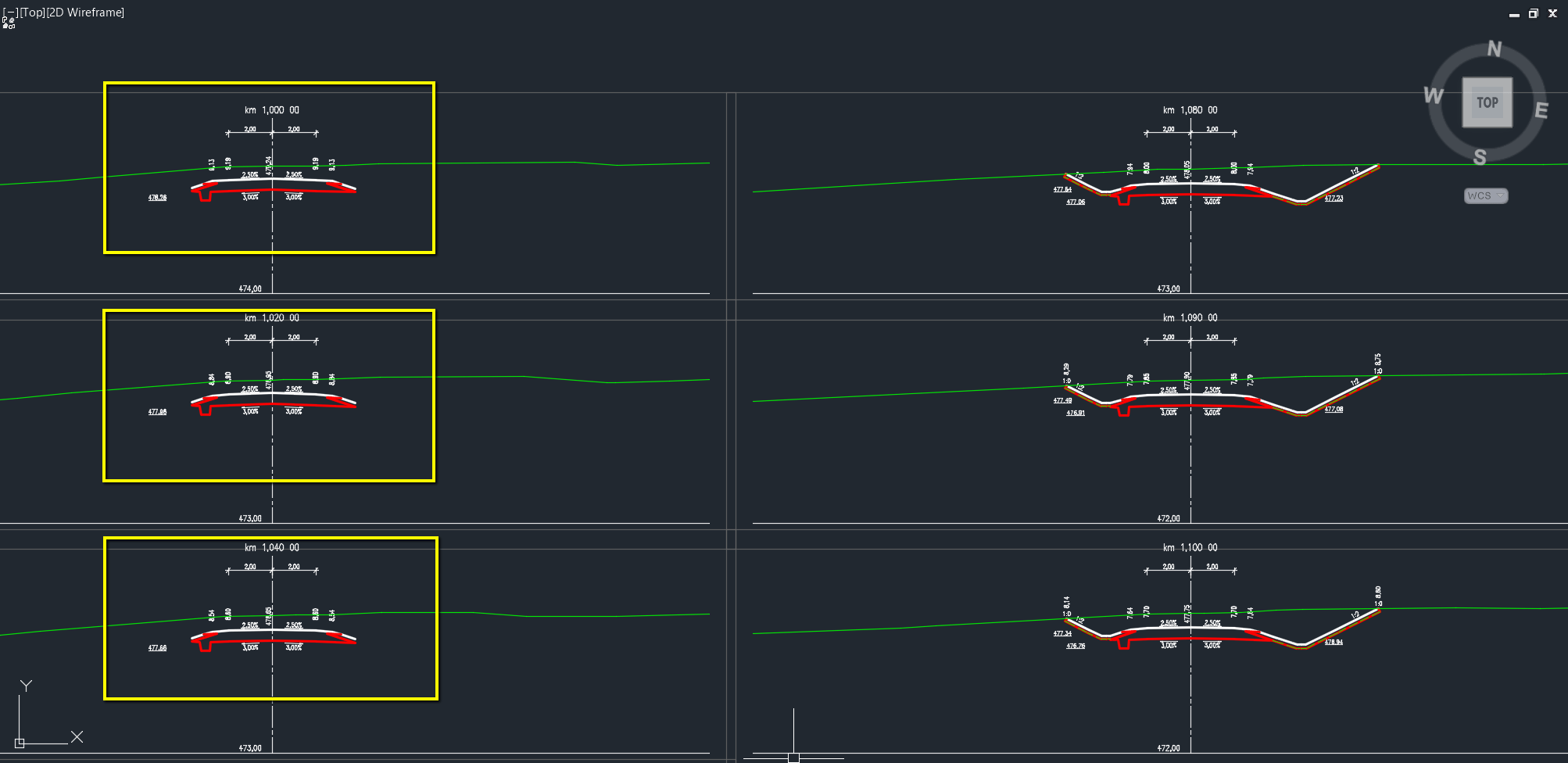 Cut and fill missing in some section views of a corridor in Civil 3D