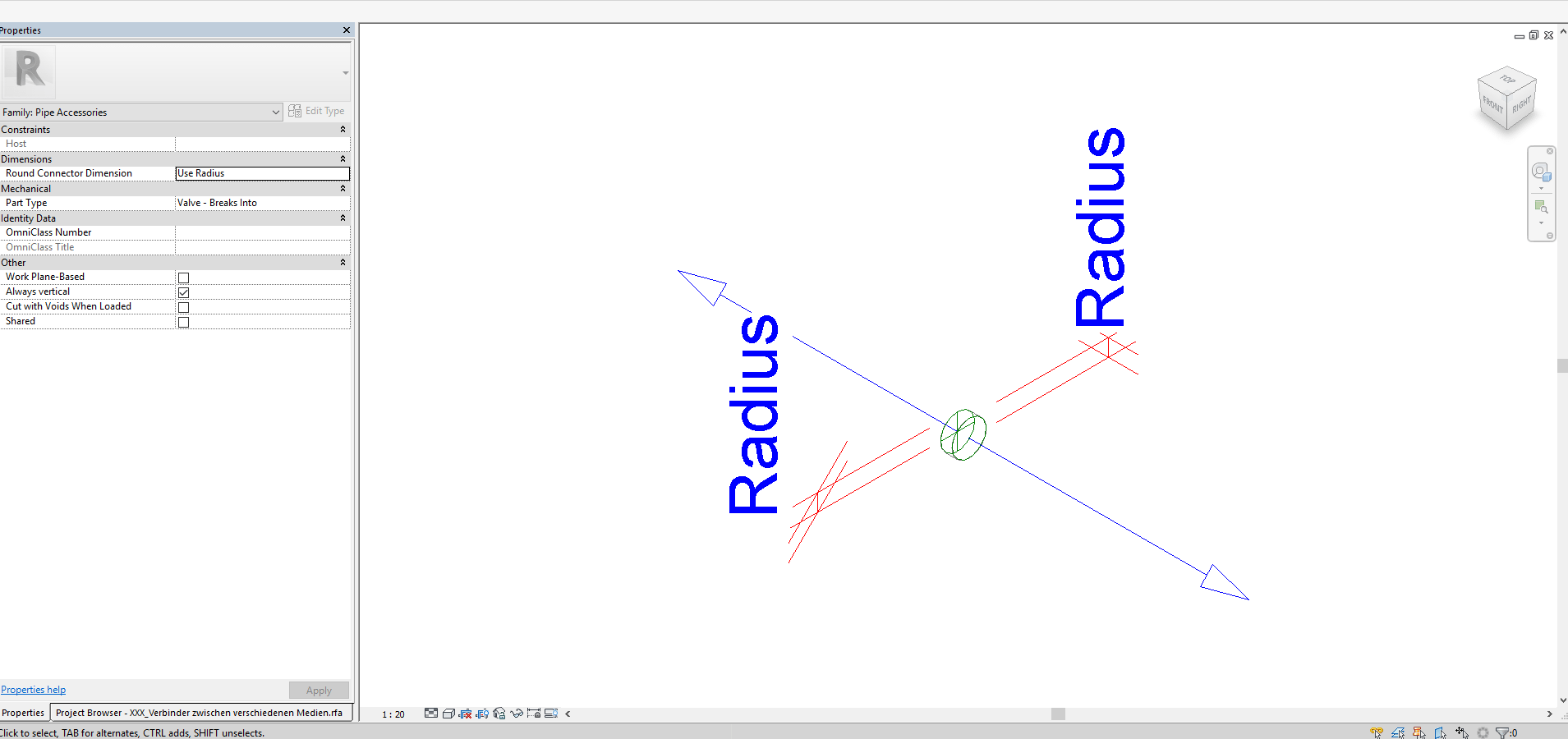 How to connect two different waste water system types in Revit into one