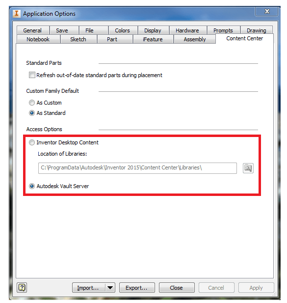 How to install and configure content center libraries in Vault