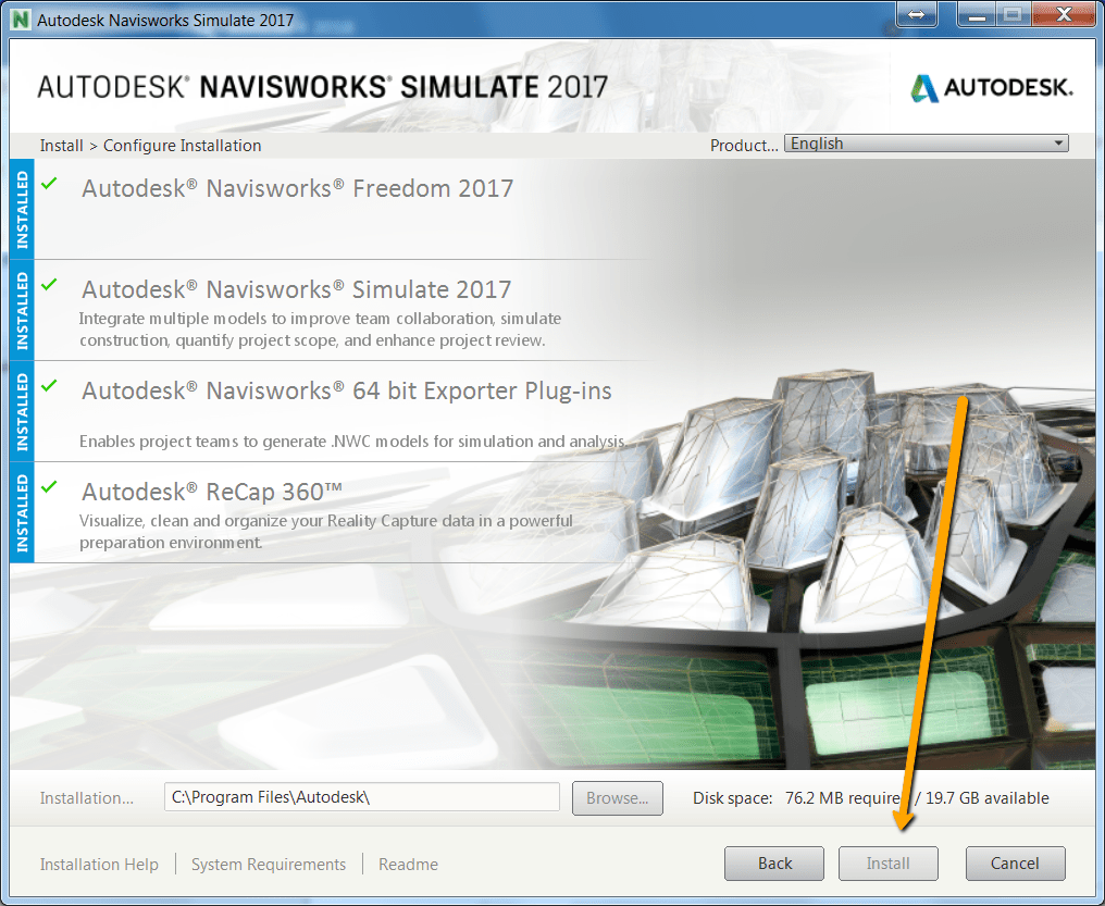 Install Button Greyed Out while installing the Autodesk product