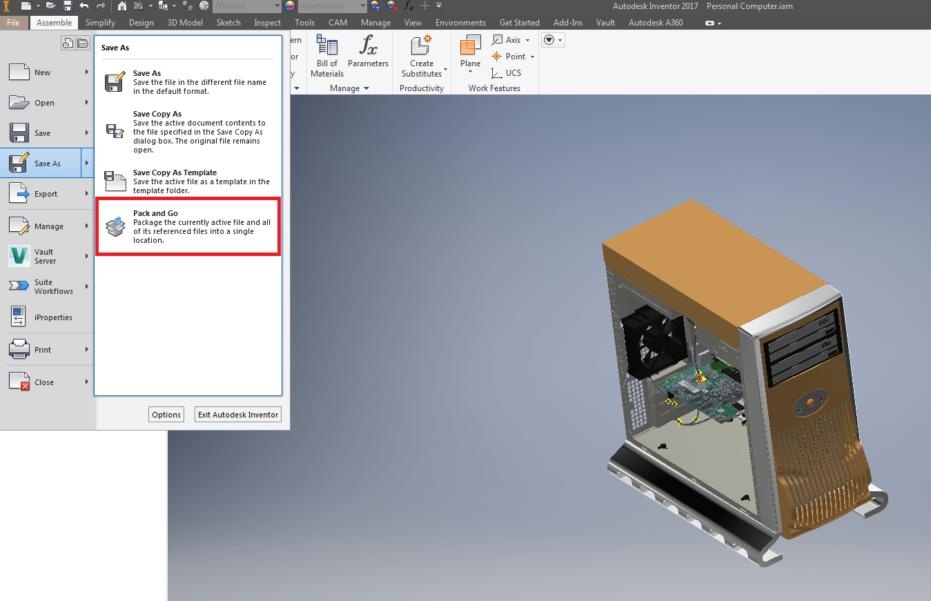 Inventor 조립품 파일을 내보내고 Fusion에서 이를 여는 방법