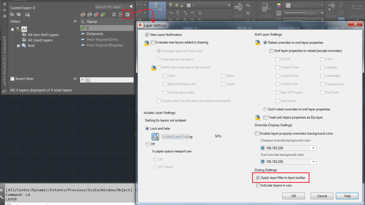 Layers pulldown menu or layers palette do not show all layers in