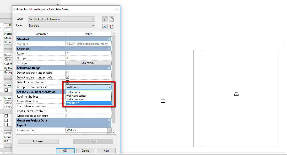 How to define Room Area Computation for specific rooms in Revit