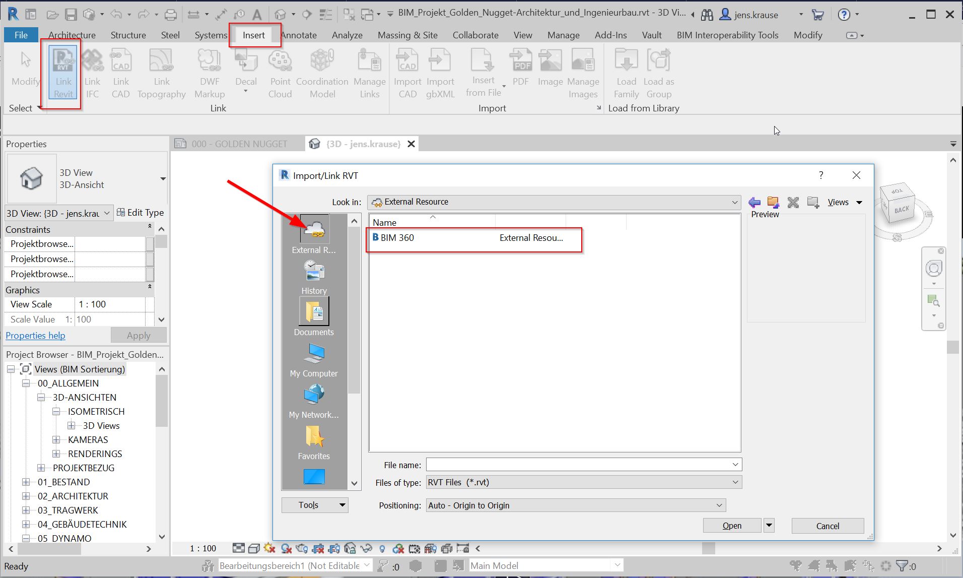 How to link Revit files uploaded into BIM 360 Document Management to a