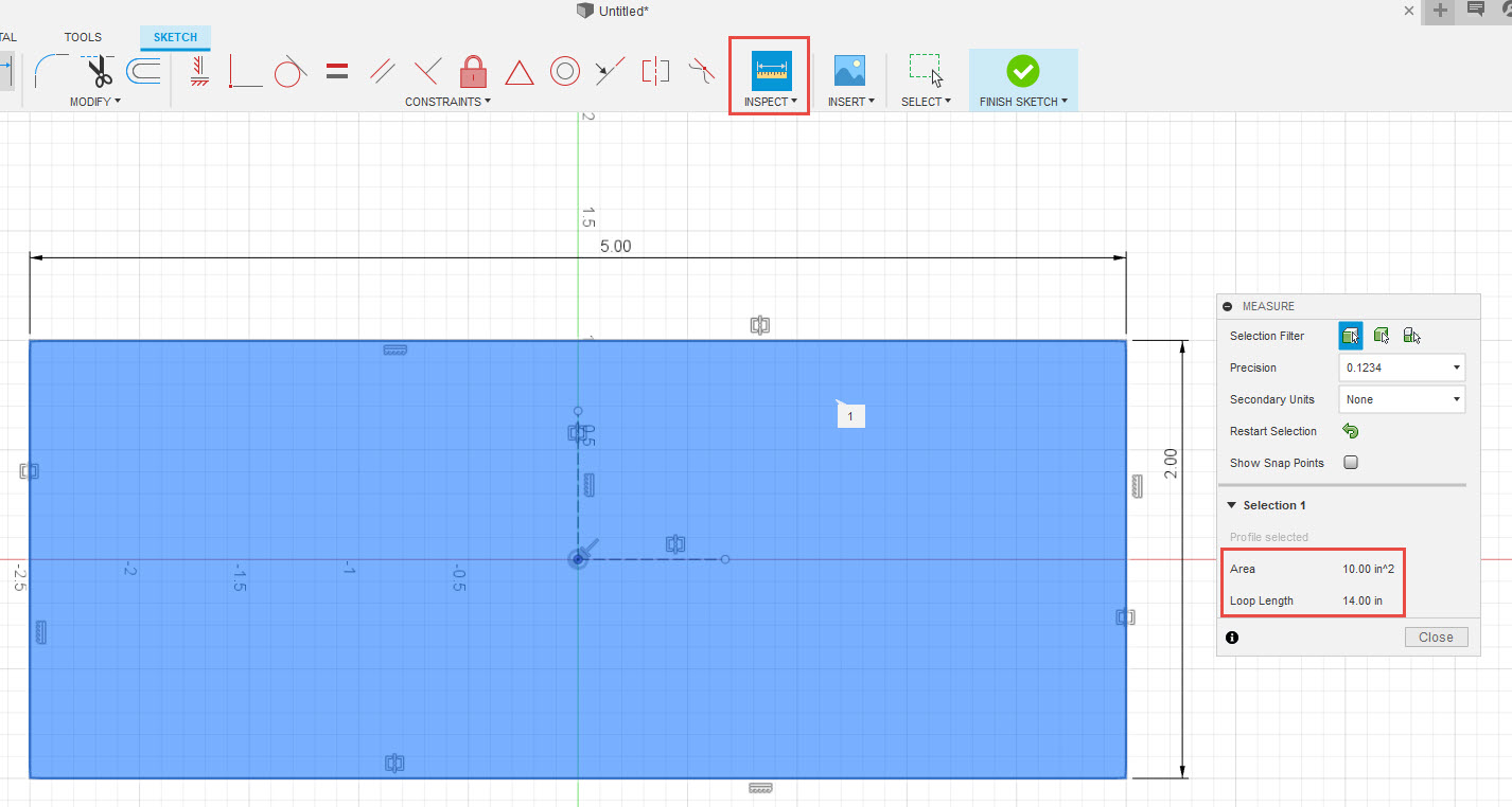 How to find the area and perimeter of a sketch in Fusion 360 Fusion