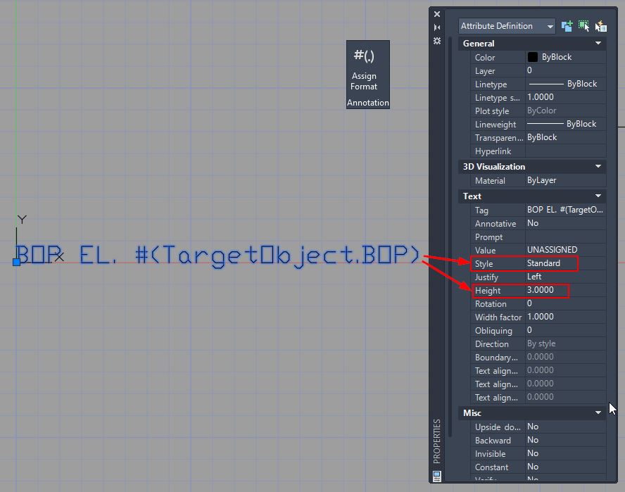How to change the annotations text style or height in orthographic