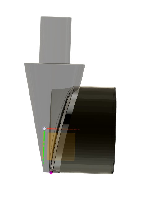 Outil conique coupant trop profondément dans la face angulaire dans