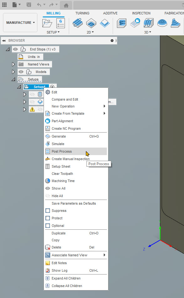 How to export Gcode / NC code from Fusion