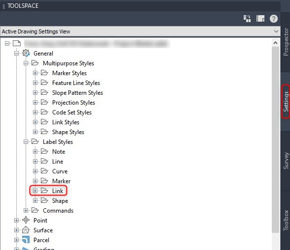 How to align subassembly link labels vertically in a cross section in