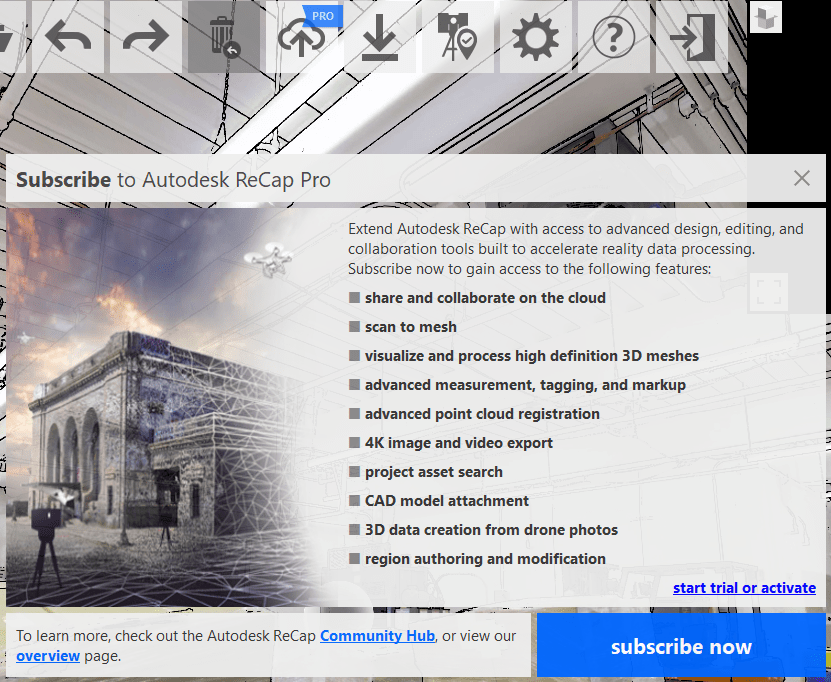 Unable to publish a project to the cloud from ReCap Pro