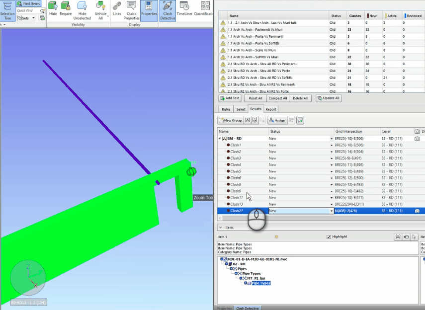 Navisworksでクラッシュステータスを変更できません