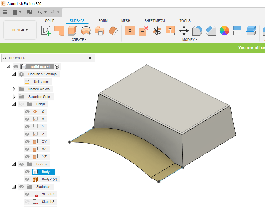 How to generate complex split line/runoff surfaces in Fusion 360.