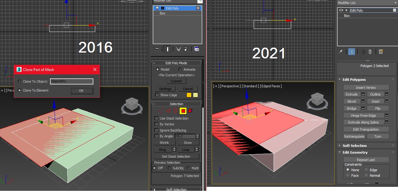 SHIFT + Drag shortcut no longer clones Faces in Editable Poly mode in