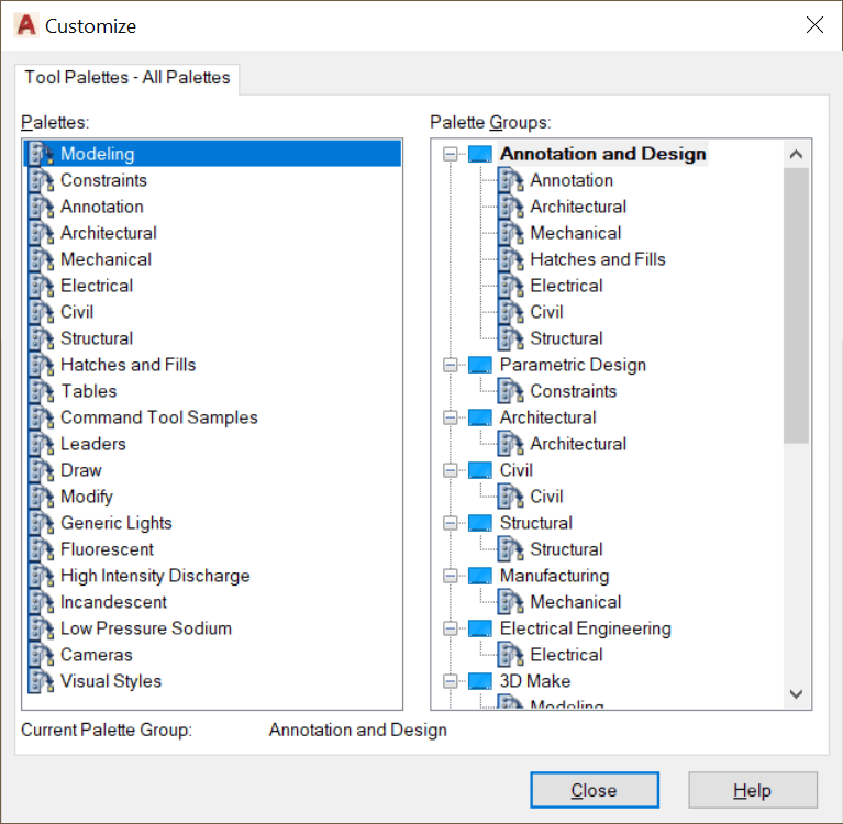 AutoCAD에서 도구 팔레트를 복구하는 방법