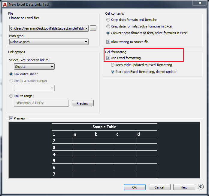 Windows 문자 축척 설정에 따라 AutoCAD에서 테이블이 다른 크기로 삽입됨