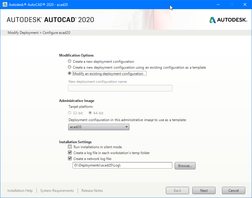 How to modify an existing Network Deployment to use a Named (or Single