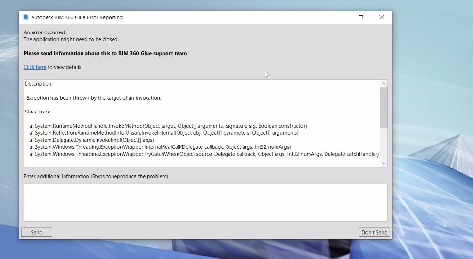 "Exception has been thrown by the target of an invocation" and when