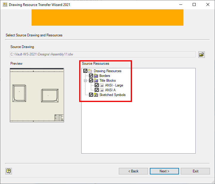 How to transfer Drawing Resources in Inventor