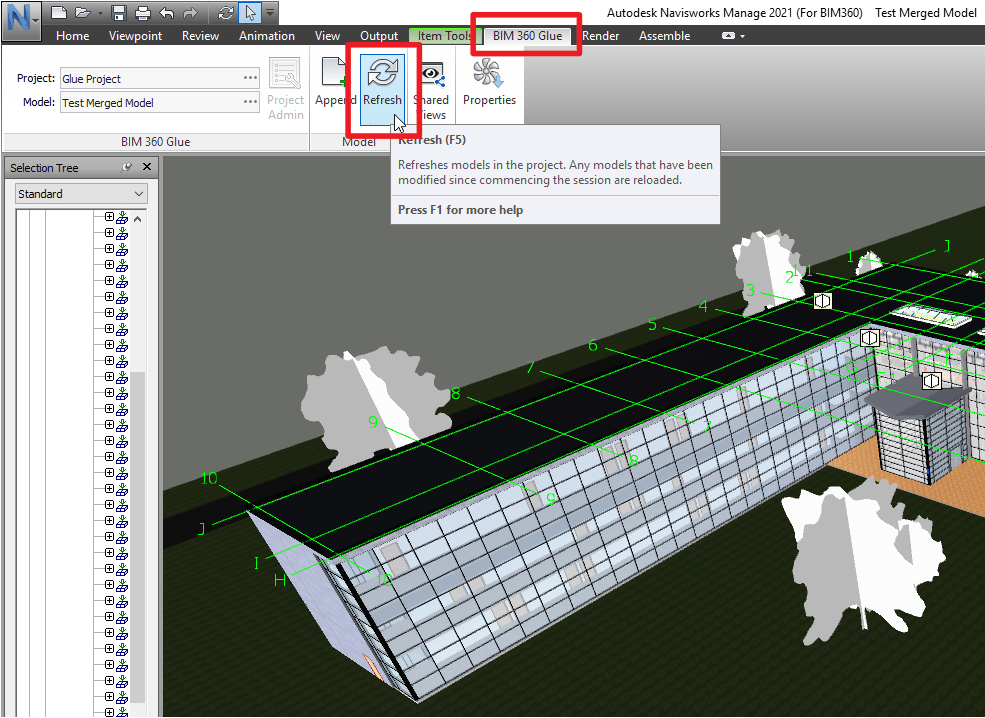 Navisworksで更新されたBIM 360 Glueの合成モデルを表示しようとすると、「BIM 360 Glueとの通信エラー」が発生する