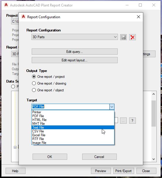 How to export Autocad Plant 3D projects data in XML format?