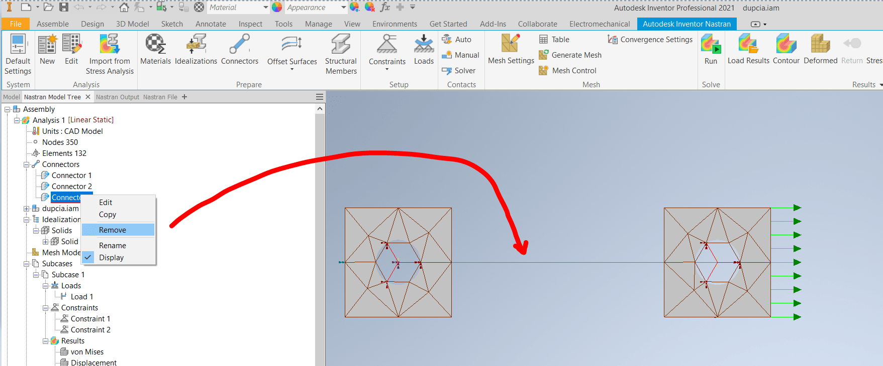 Presentation of total force applied to point which is common for two