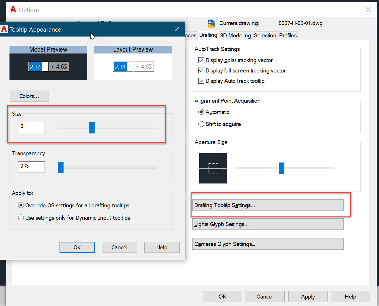 As dicas de ferramentas de entrada dinâmica do AutoCAD aparecem truncadas