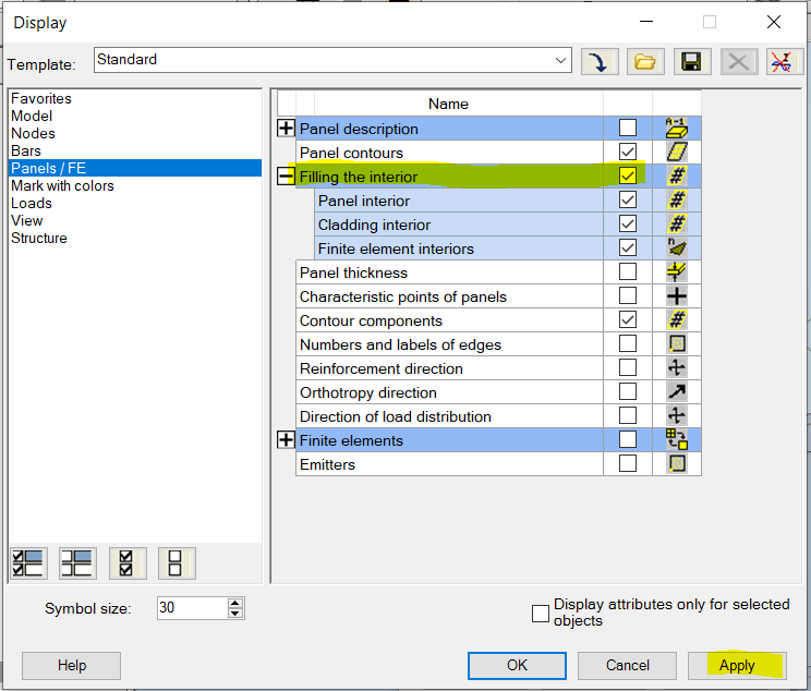 How to control panel transparency in Robot Structural Analysis