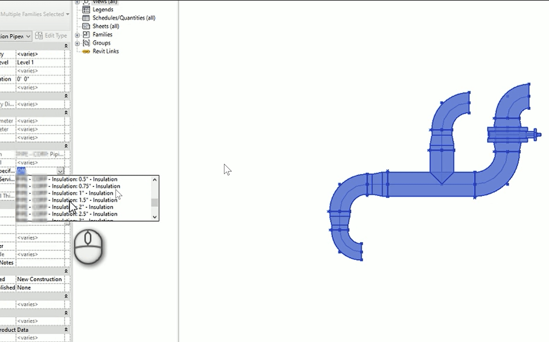 ITM Insulation Error changes connectors on welded pipe in Revit