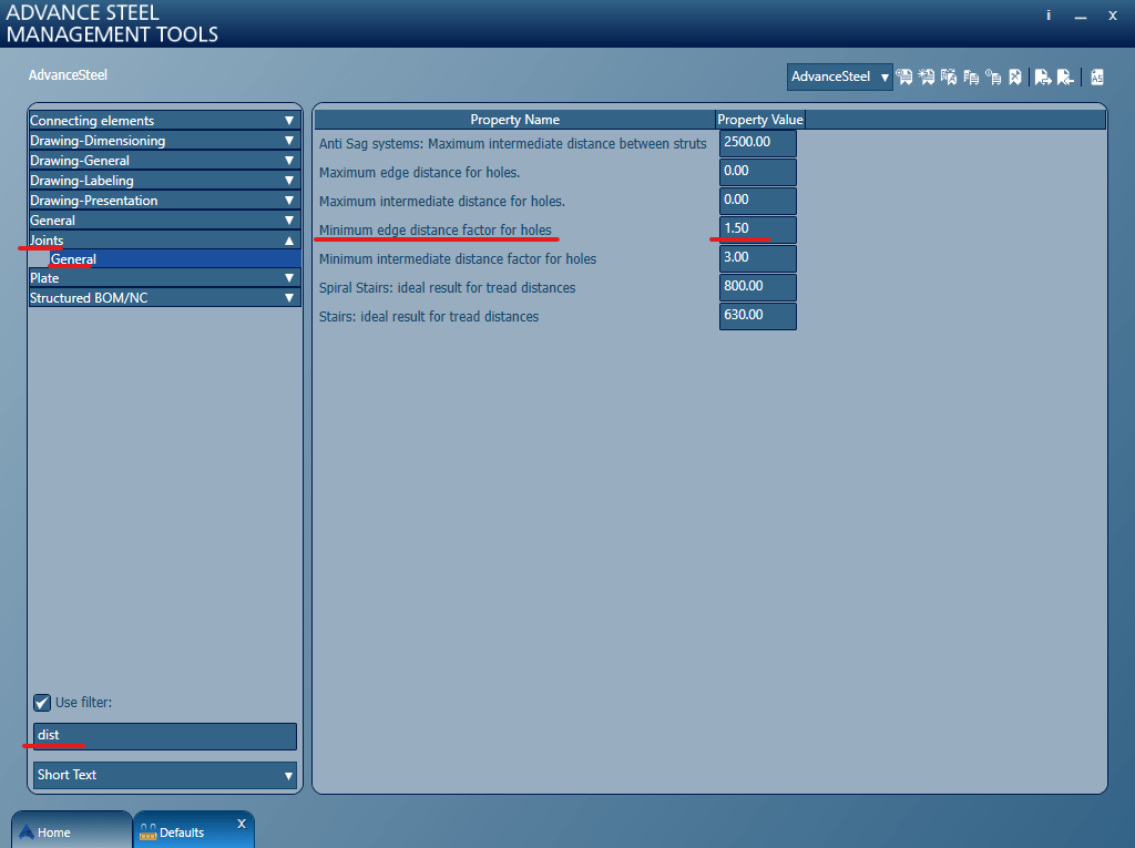 Minimum distance between holes and edge for "Steel Construction