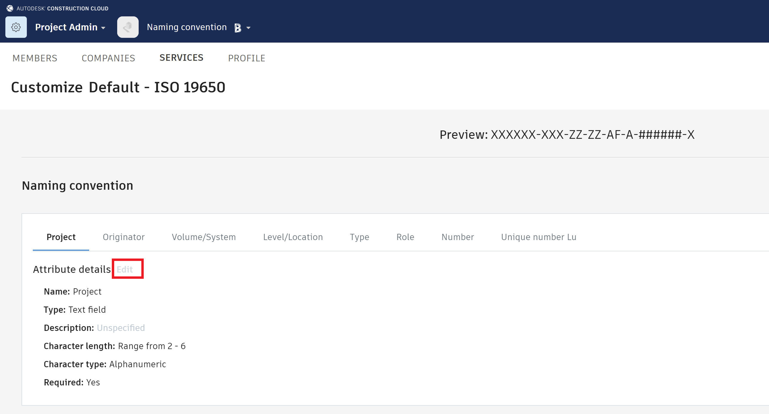 Cannot edit or add naming convention attributes in BIM 360 or ACC Docs