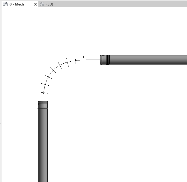 Flex pipe representation in plan view is different than in 3D view in Revit