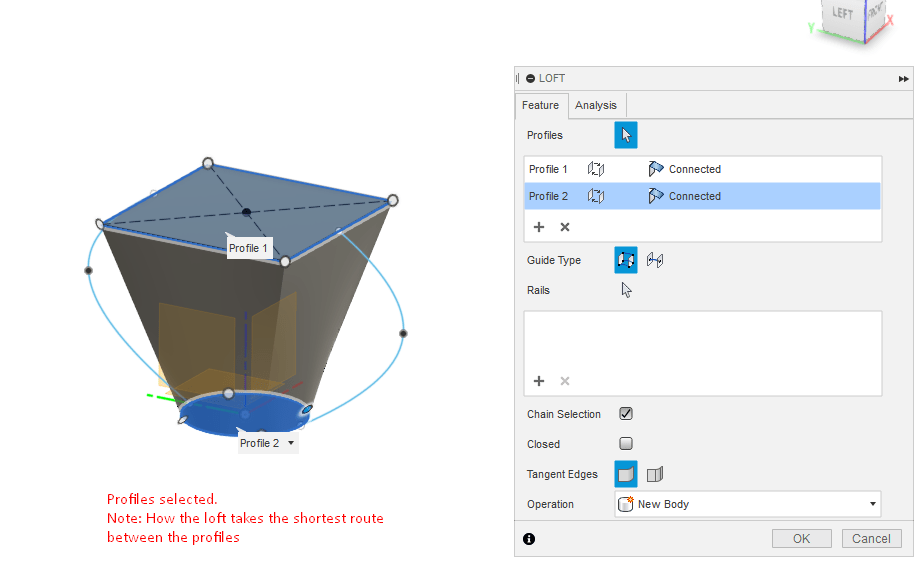 Come creare un loft con guide in Fusion
