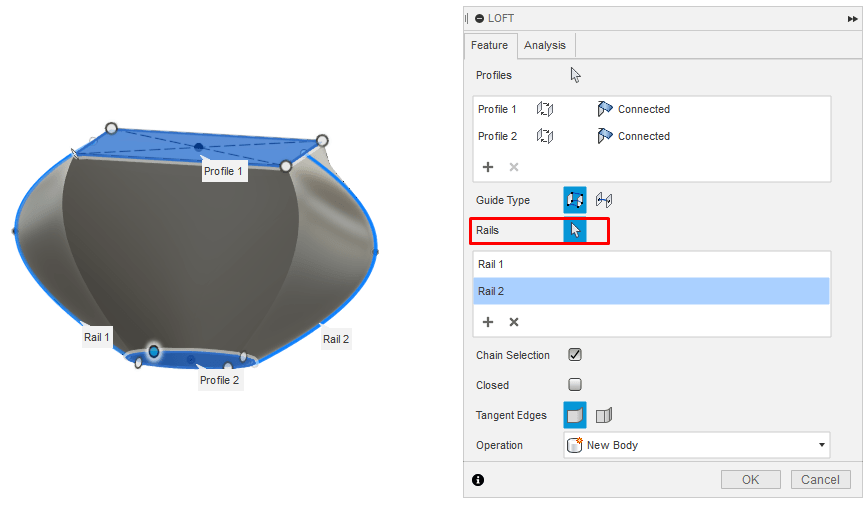Come creare un loft con guide in Fusion