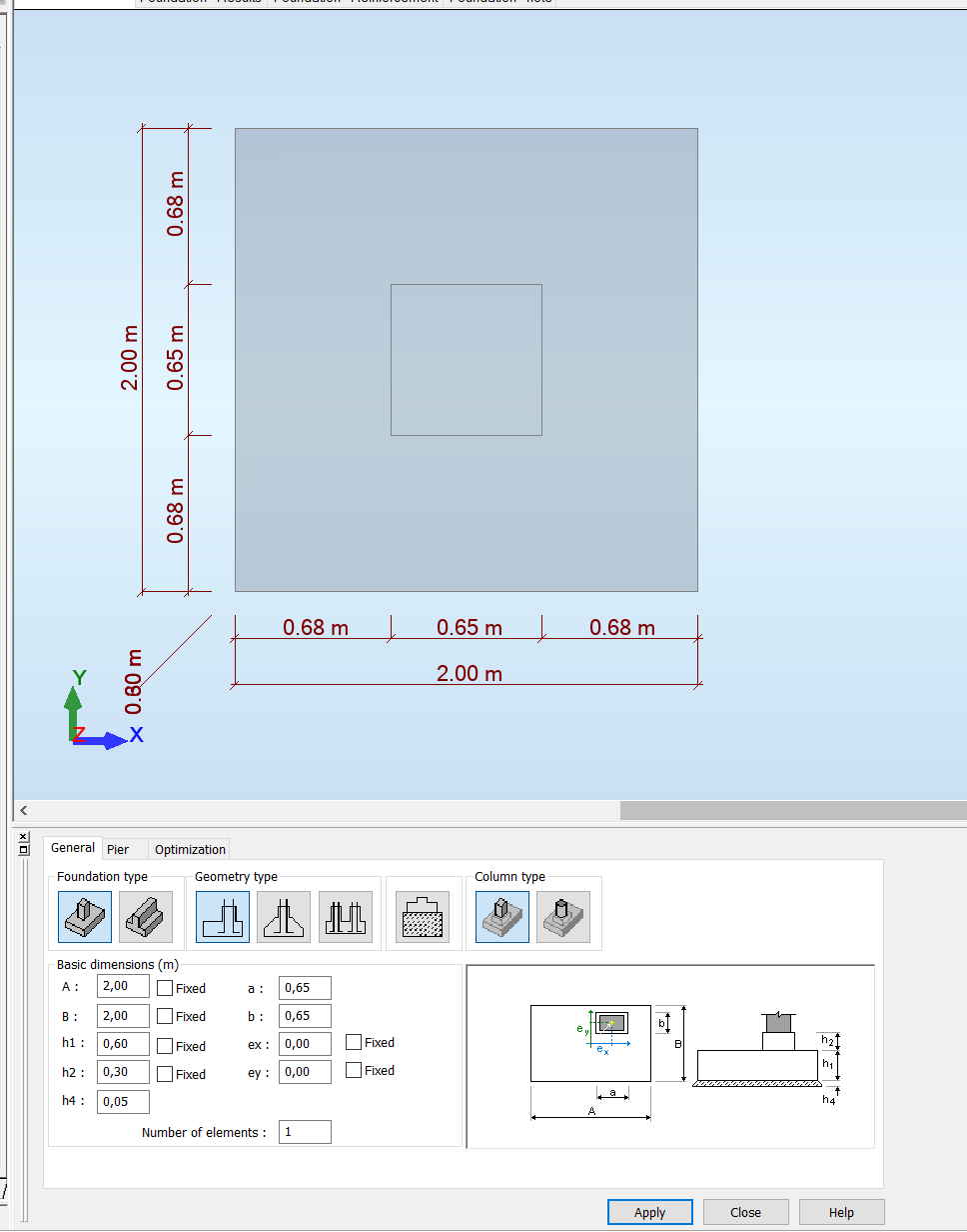 How to define eccentric geometry for RC footing in Robot Structural Analysis