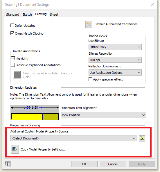 Copy Model iProperty Settings "No Source model established for