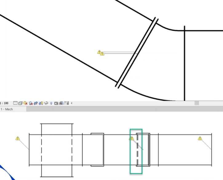 Hidden lines not visible for rectangular Fabrication ducts in Revit plans