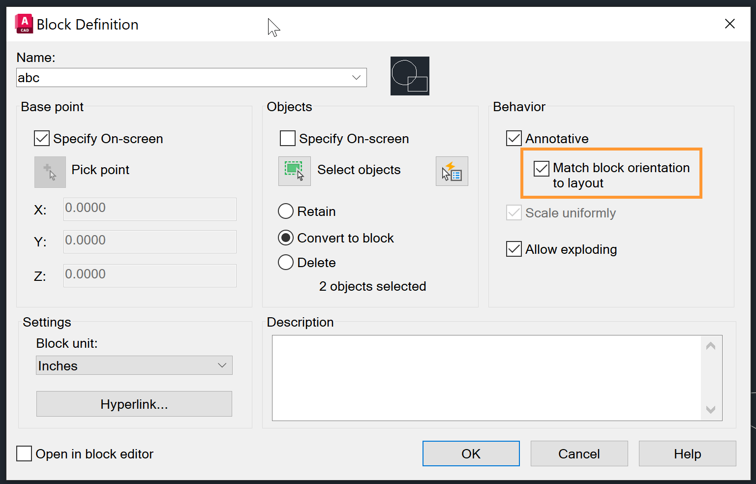 Block placed in the layout prints with a 90° rotation in AutoCAD
