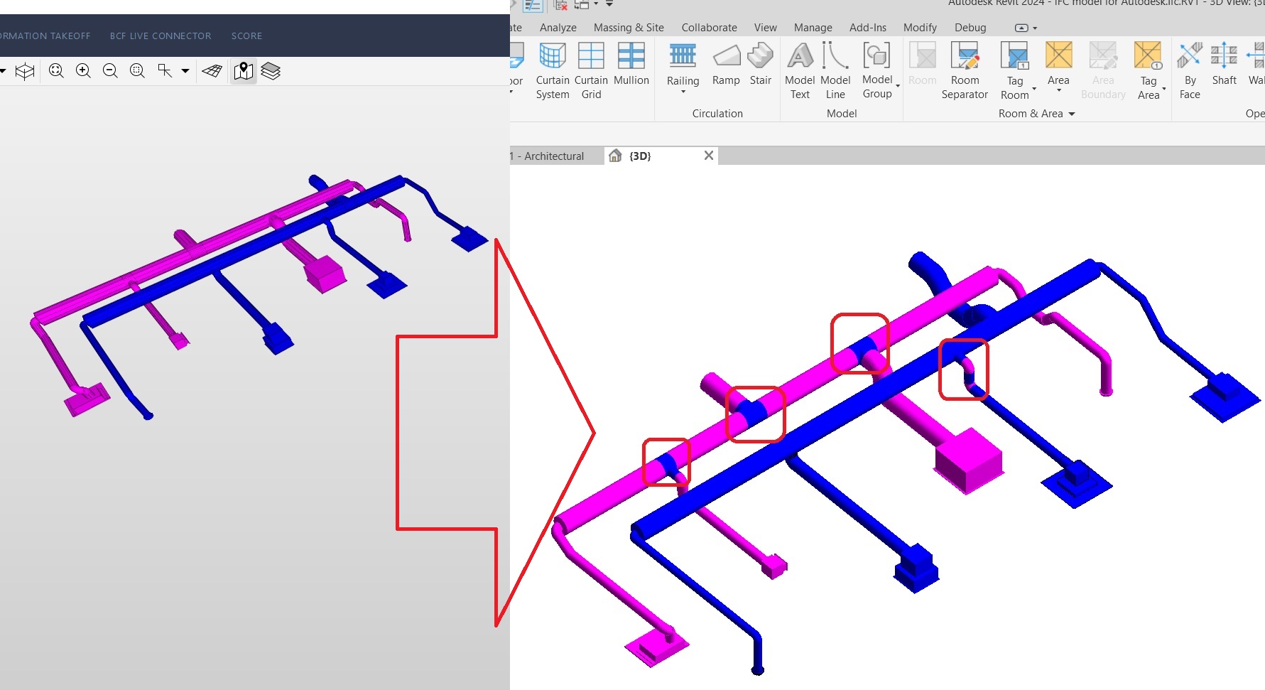 Wrong colors of objects from one system importing IFC to Revit