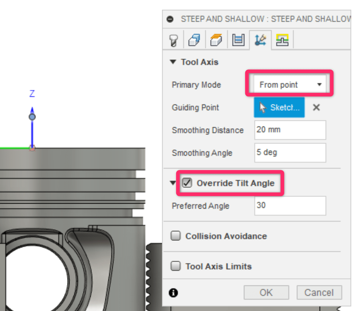 How to machine a cavity with an undercut area in Fusion 360